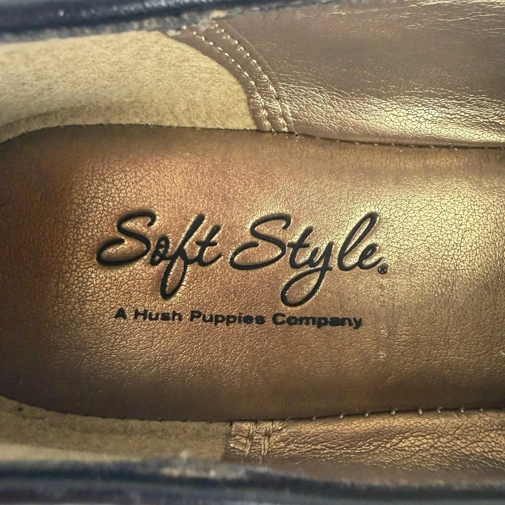 HUSH PUPPIES Womens (8)‎ NIB Soft Style Black Wedge Rhita Academia Comfort Vegan